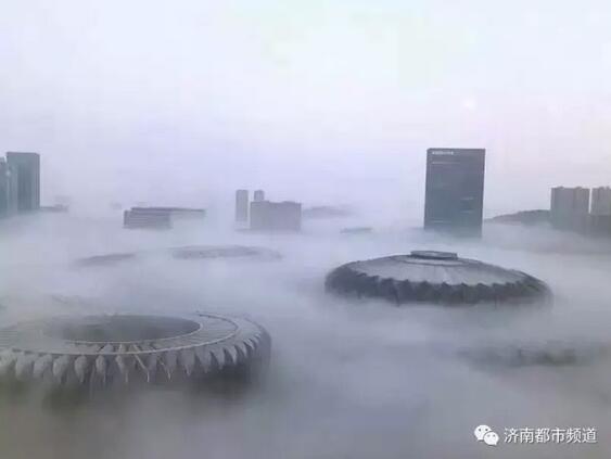 调皮雾霾让济南东城变仙境！这几张雾霾艺术照火了