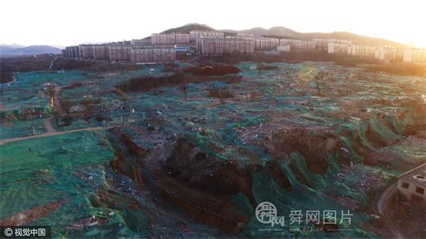 航拍济南城中村 仿佛“油画”场面壮观