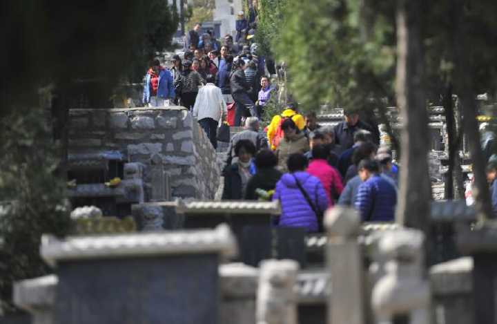 清明小长假首日 济南玉函山公墓迎来祭祀高峰 