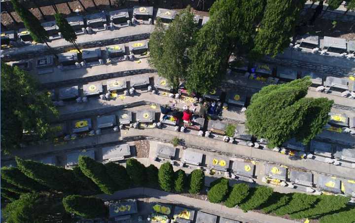 清明小长假首日 济南玉函山公墓迎来祭祀高峰 