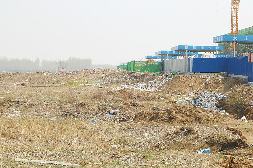 高新区临港开发区附近多处垃圾裸露