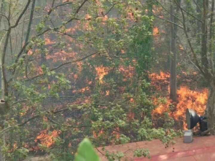 济南大学校园内突发大火现场浓烟滚滚 疑学生所为