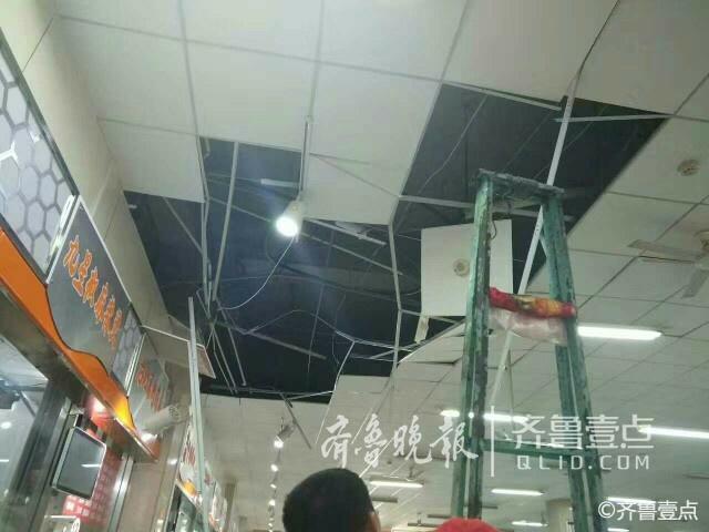 齐鲁师范学院章丘校区食堂多块天花板坠落 无人员受伤
