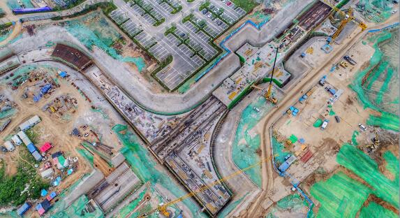 俯瞰济南CBD地下空间 环路管廊纵横交错