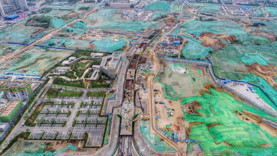 俯瞰济南CBD地下空间 环路管廊纵横交错