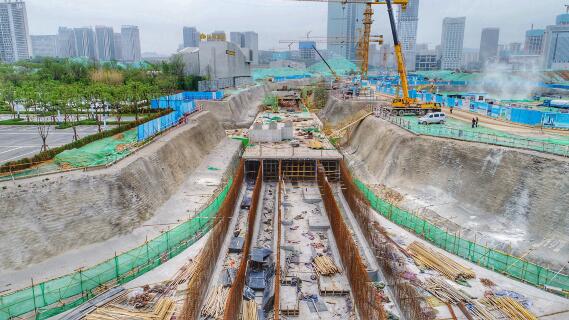 俯瞰济南CBD地下空间 环路管廊纵横交错