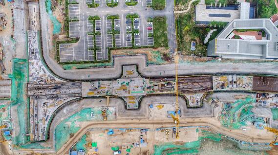 俯瞰济南CBD地下空间 环路管廊纵横交错