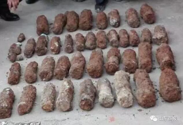 济南挖出40枚炸弹 就在万紫巷居民家门口埋了40年