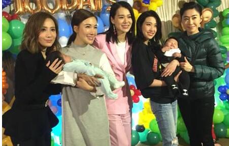 胡杏儿儿子百日宴好闺蜜都来了 Brendan在母亲怀抱酣睡