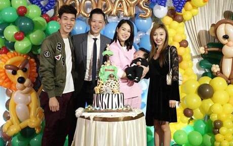 胡杏儿儿子百日宴好闺蜜都来了 Brendan在母亲怀抱酣睡