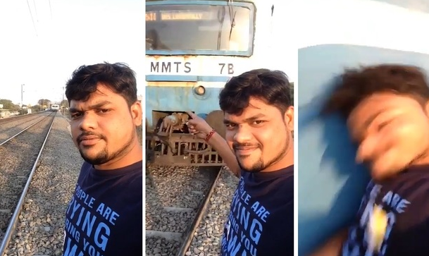 奇迹！铁轨旁自拍被撞飞 这位印度男子竟然活了下来