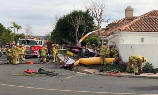 惨烈！美加州直升机坠毁砸中民宅 机上有4人至少致3死2伤