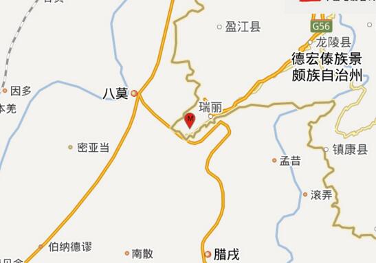 云南瑞丽发生地震震源深度10千米 暂无人员伤亡