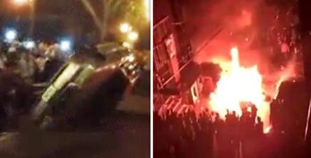 惨烈！美国费城发生爆炸 爆炸声中人群推翻汽车相互投掷石头