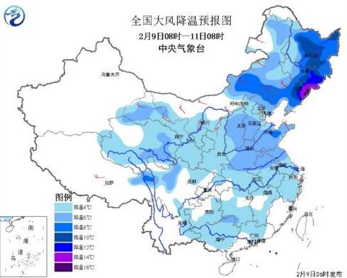 气象台发布寒潮蓝色预警 局地降温幅度可达14℃