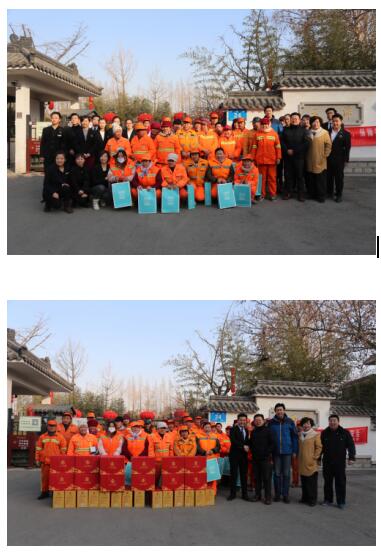 棉帽围巾暖身更暖心 制锦市街道大工委成员单位慰问环卫工人