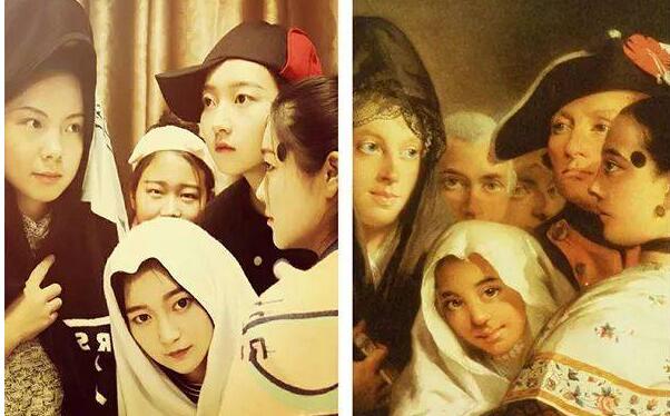 戏精本精！学生模仿名画摆拍 艺术生脑洞大开效果惊艳