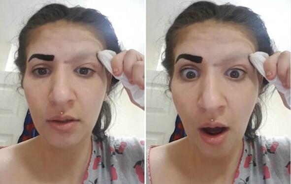令人捧腹!女子眉毛不翼而飞 误用文眉药剂导致眉毛拔除
