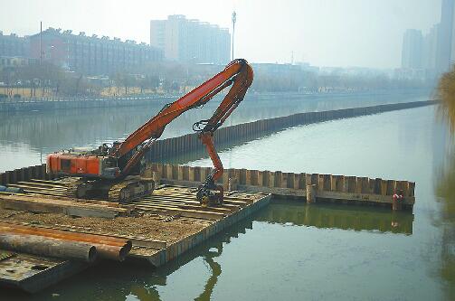 “水下围墙”助小清河清淤