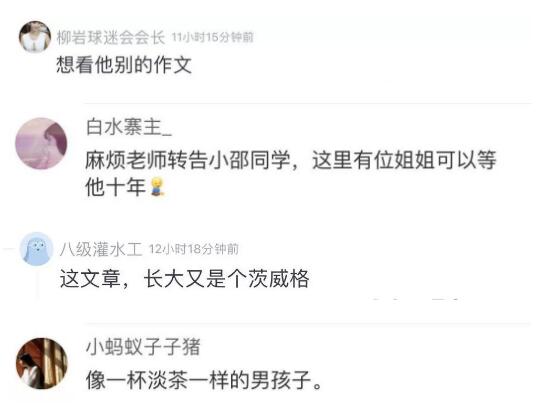 浙江小男生一篇“暗恋”作文惊呆网友：文笔逆天