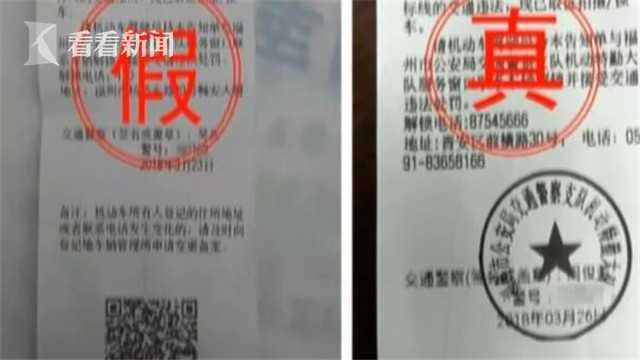 街头惊现高仿罚单 末尾附有缴款码