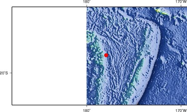 斐济发生5.9级地震 震源深度500千米