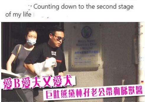 熊黛林捧巨肚甜笑 身上的外套已经盖不住肚子了