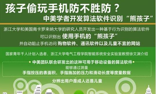 神操作！软件识别熊孩子 能自动阻止手机访问购物、通讯软件