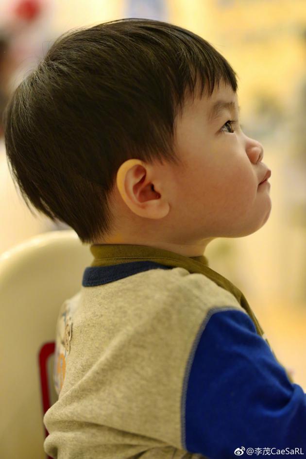 李茂儿子侧脸照萌翻网友  抿着嘴唇一副小大人的样子