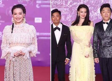 舒淇罕见编发 与因口误道歉的黄渤导演的《一出好戏》剧组走上红毯