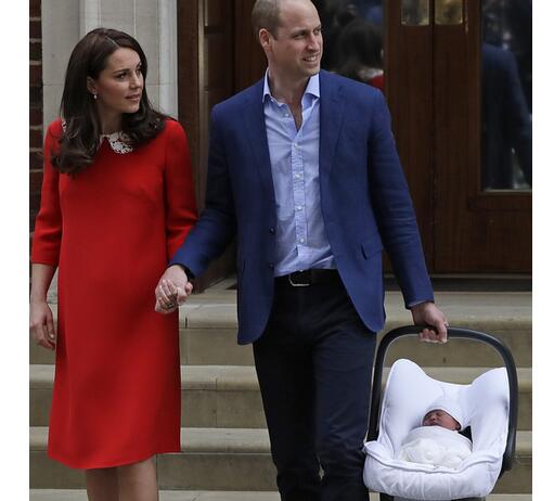 英国小王子名字曝光 产后仅仅7个小时凯特王妃便穿红裙、高跟鞋出门
