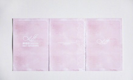 曝付辛博颖儿请柬：色调是樱花粉色，看上去少女心十足