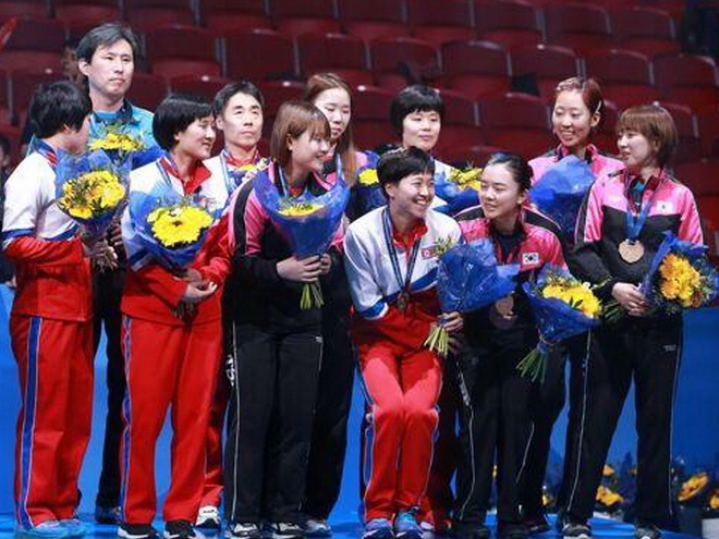 强势组合直入四强 朝韩女乒合体摘铜牌