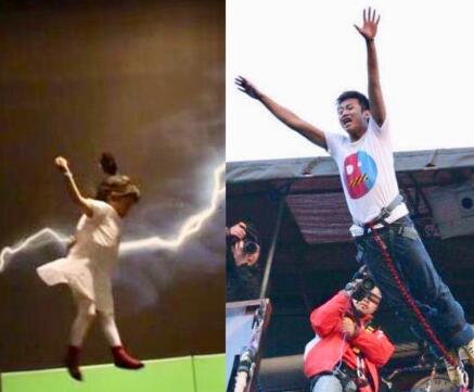 霸气十足!小花妹妹攀岩 