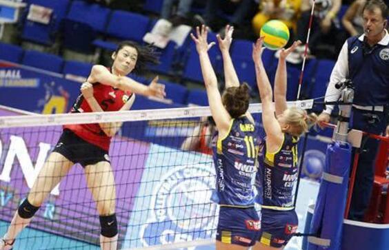 2017-18赛季女排欧冠四强！朱婷崴脚 科内利亚诺起势连扳两局