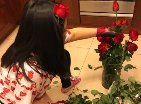 李湘晒女儿插花照 王诗龄多才多艺李湘下足了功夫