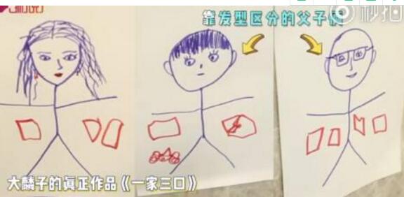 邓莎全家福首曝光 大麟子手绘全家福神秘爸爸就是那张画吗?