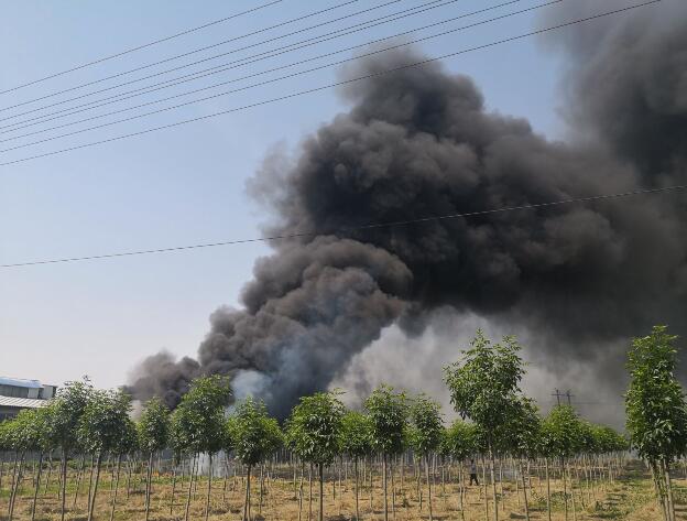 突发！济南历城区水坡村一仓库起火滚滚浓烟 火势已控制