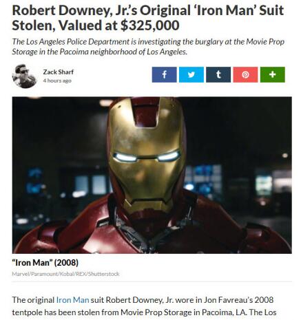 原味战甲?钢铁侠战甲被盗 灭霸莫名背锅调查人是神盾局吗 