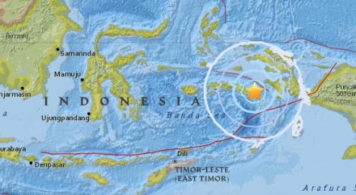 印尼东部发生地震:里氏5.5级 震源深度10.0公里 未启动海啸预警