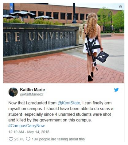 酷毙了!女孩背枪拍毕业照 称享受“白人特权”是赤裸裸的种族歧视