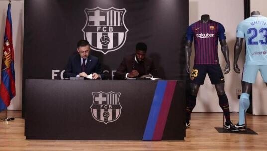 天价合约!乌姆蒂蒂续约巴萨 乌姆蒂蒂的新合同违约金是5亿欧元