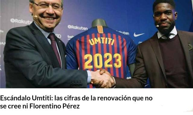 年薪900万欧元!乌姆蒂蒂续约巴萨 皇马曼联挖