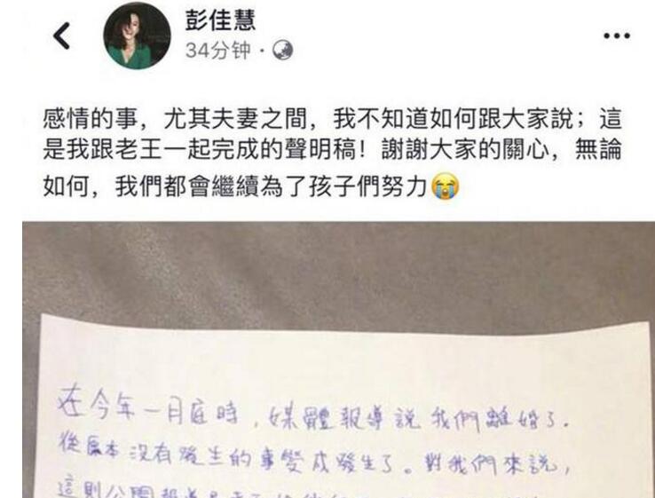彭佳慧离婚 工作邀约不断疏于经营夫妻感情导致婚变