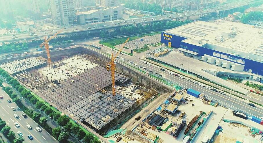 迪卡侬山东旗舰店主体工程完成过半 预计今年年底可竣工验收