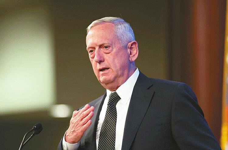 美防长马蒂斯今起访华 双方将就两国两军关系及共同关心问题交换意见