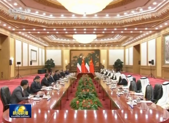 习近平举行仪式欢迎科威特埃米尔访华并同其举行会谈