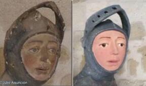 这是请了憨豆先生?雕像修复画风突变 16世纪艺术品竟变成卡通画风