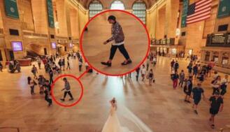 婚纱照拍到周杰伦 网友：拍婚纱照顺便追星 太幸运啦！