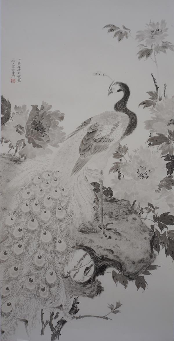 艺博会刮来一股清新之风 贾广健硕士研究生马敬山花鸟画来袭